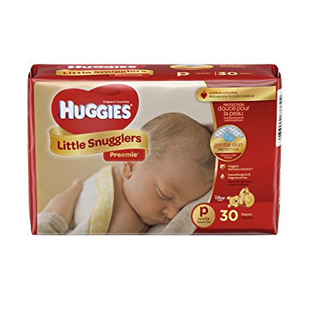 Huggies Little Snugglers Baby Diapers, Size Preemie, 30 Count (Packaging May Vary)