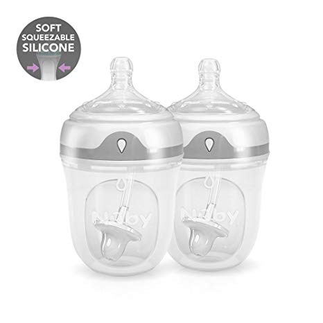 Nuby 2 Piece 360 Comfort Silicone Bottle, 5 Ounce