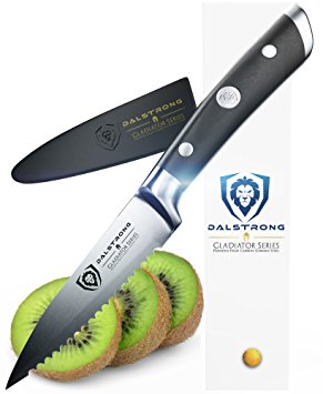 DALSTRONG Serrated Paring Knife - Gladiator Series - German HC Steel - 3.75" - Sheath