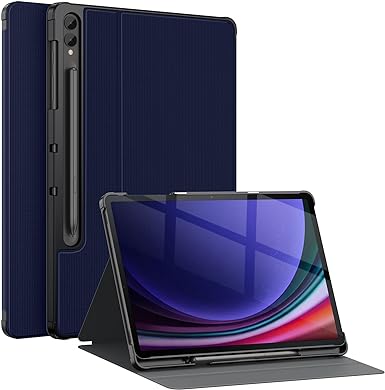 Soke Galaxy Tab S9 Plus/S8 /S7 FE/S7  Case with S Pen Holder [SM-X810/X816B/X818U/X800/X806/T730/T736B/T970/T975] - Shockproof Stand Folio Case for Samsung Tablet S9  2023 12.4",Dark Blue