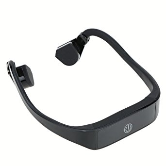 PowerRider Bone Conduction Headset Sweatproof Wireless Bluetooth Earphone Outdoor Sports Headphone Hands-free with Mic (Black)