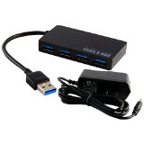 Protronix 4 Port USB 30 Hub with 5V2A Power Adapter