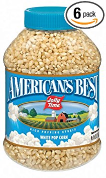 Jolly Time American's Best White Popcorn Kernels, 30 Ounce (Pack of 6)