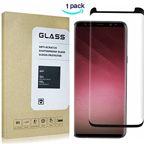 Galaxy S9 Plus Screen Protector,OLINKIT 9H Hardness Tempered Glass Screen Protector Film[Case-friendly] for Samsung S9 Plus [Black][1Pack]