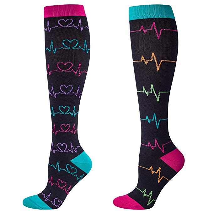Compression Socks for Nurse(Women),2/3 pairs, Graduated 20-30 mmHg Knee High Stocking, Fits for Nurse, Doctor, and Pregnancy, Reduce Fatigue, Swelling, Shin Splints, Faster Recovery