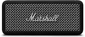 Marshall Emberton II Altavoces Bluetooth portátiles, inalámbricos, Emparejables, IP67 Resistentes al Polvo y al Agua, Encima de 30 Horas de Tiempo de reproducción - Negro y Acero