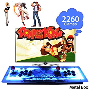ElementDigital Arcade Game Console 1080P 3D & 2D Games 2260 in 1 Pandora's Box Metal Box with Dream Color LED Lights 2 Players Arcade Machine with Arcade Joystick Support Expand 6000  Games