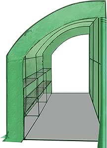 Strong Camel Large Walk-in Wall Greenhouse 10x5x7'H w 3 Tiers/6 Shelves Gardening with Two Door (Green)