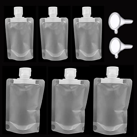 GBSTORE 10 Pcs Portable Travel Bag Empty Squeeze Pouches Clamshell Refillable Cosmetic Container Kits Travel Bottles Set for Lotion Shampoo Shower Gel (50ml/100ml)