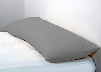 Adam Home Long Bolster Pillow & Pillow Case Body Pillow Neck Support - Grey - King 5Ft