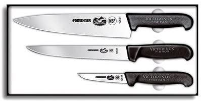 Victorinox Cutlery 3-Piece Chef's Set, Black Fibrox Handles