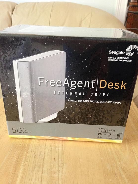 Seagate FreeAgent Desk 1 TB USB 2.0 Desktop External Hard Drive ST310005FDA2E1-RK (Silver)