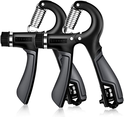 GRM Grip Strength Trainer Forearm Strengthener, 2 Pack Adjustable Resistance 5-60kg Hand Grip Exerciser Workout for Rehabilitation Athletes Climbers Musicians