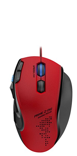SPEEDLINK PRIME Z-DW Customizable Optical Gaming Mouse with 8 Programmable Buttons, Red