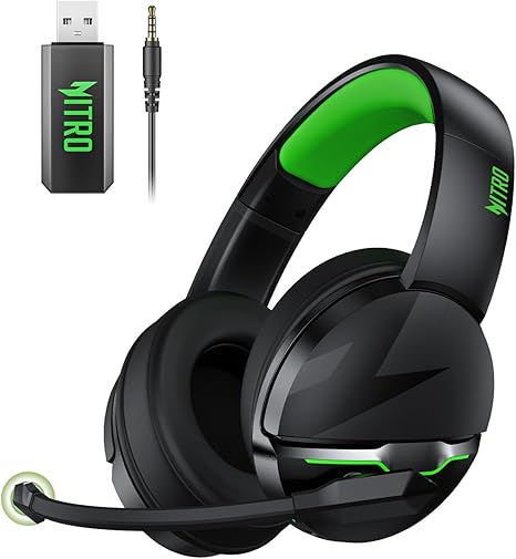 acer 2.4GHz Flex Wireless Gaming Headset | Non-Stop 100H Battery | Dynamic 50mm Drivers | Clear Voice Mic | Bluetooth5.3, 3.5mm | Gaming Headphones for PC, Meeting, Music, PS4 Headset& PS5 Headset