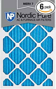 Nordic Pure 16x24x1M7-6 MERV 7 Pleated AC Furnace Air Filter, 16x24x1, Box of 6