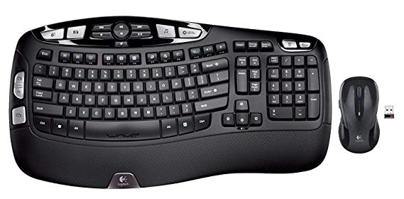 Logitech MK550 Wireless Wave Keyboard and Mouse Combo — Includes Keyboard and Mouse, Long Battery Life, Ergonomic Wave Design with Wireless Mouse … (with Mouse)