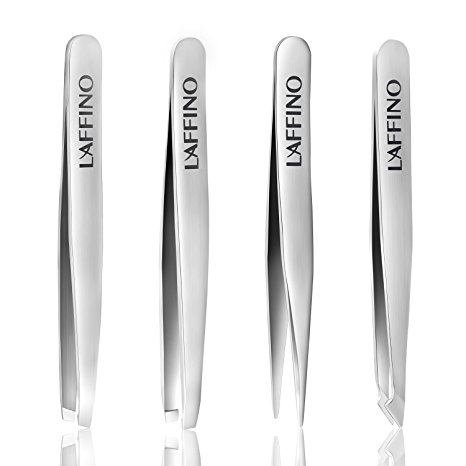 Tweezers - Tweezers Set of 4 Professional Surgical grade Stainless Steel Tweezers with Leather Case