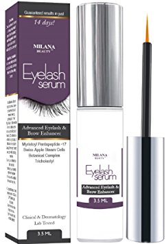 Eyelash Growth Serum - BEST Scientific Lash Enhancing Treatment for Longer, Fuller Eyelashes & Thicker Eyebrows in 30 Days! - No Irritation, Dermatologist Tested Product, MADE in USA
