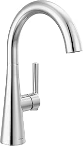 Delta Faucet Bar Faucet Chrome, Bar Sink Faucet Single Hole Chrome, Wet Bar Faucets, Prep Sink Faucet, Faucet for Bar Sink, Chrome 14882LF