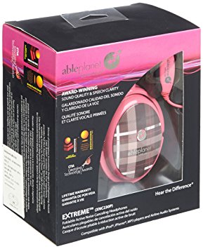 Able Planet XNC230 Extreme Foldable Noise Canceling Headphones (Pink Plaid)