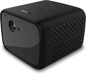 Philips PicoPix MaxTV, Native 1080p HDR10, Portable Outdoor & Indoor Projector, Android TV, LED DLP, 4h Battery Life, HDMI, USB-C, Booming Sound