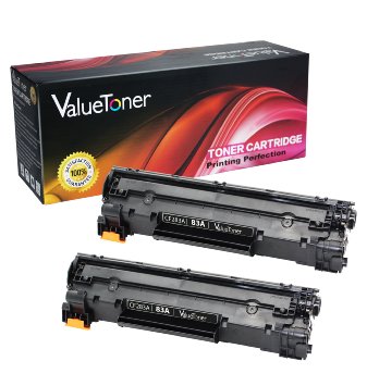 ValueToner Compatible Toner Cartridge Replacement for Hewlett Packard CF283A HP 83A (2 Black) Toners