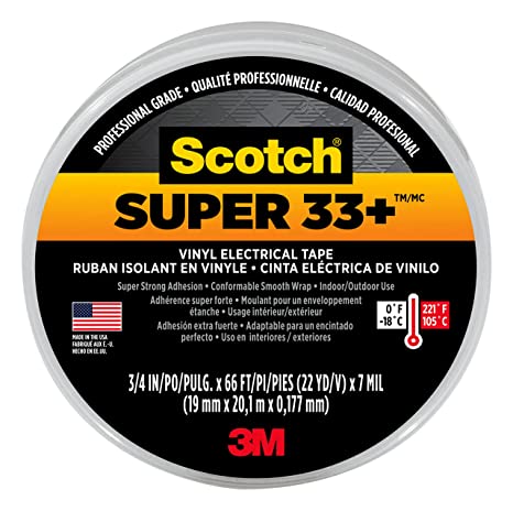 Scotch Super 33  Vinyl Electrical Tape, .75-Inch x 66-Foot, Pack of 10