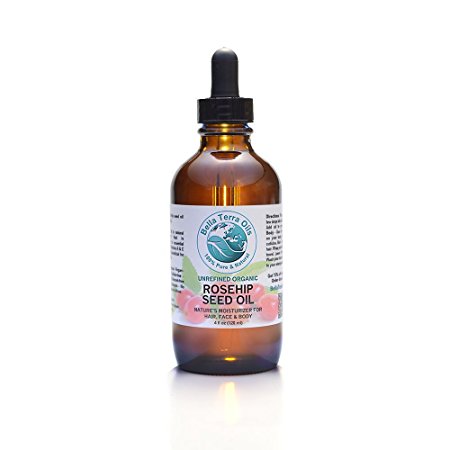 FLASH SALE! Rosehip Seed Oil 4 oz 100% Pure Cold-pressed Unrefined Organic - Bella Terra Oils - New Product here on Amazon, give us a try! 100% Satifaction Guaranteed!