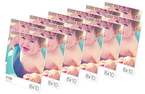 Snap 8x10 Clear Acrylic Self Standing Frame, Set of 12