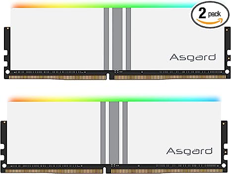 DDR4 Ram Asgard Valkyrie Series 16GB (2 x 8GB) 288-Pin DRAM DDR4 3600 CL18-22-22-42 1.35V Dual Channel Desktop Memory Model - White