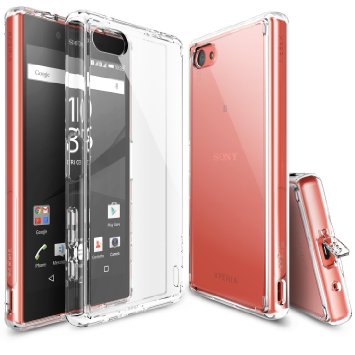 Xperia Z5 Compact Case, Ringke FUSION [CRYSTAL VIEW]Shock Absorption TPU Bumper Drop Protection [FREE Screen Protector]PremiumClear Hard Back[Anti-Static][Scratch Resistant]for Sony Xperia Z5 Compact