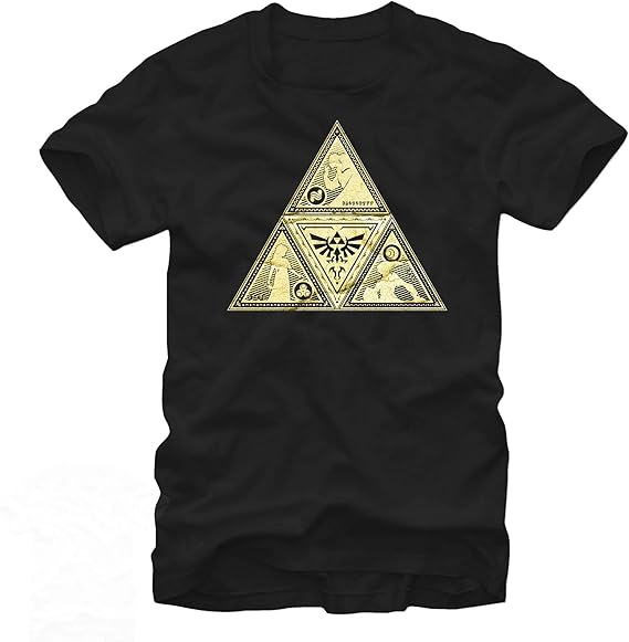 Nintendo Men's Legend of Zelda Triforce Character Silhouette Fill, Black, x-Large