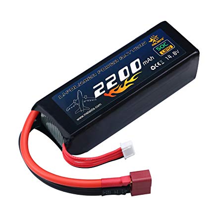 melasta 14.8V 2200mAh 50C 4S RC LiPo Battery Pack with Deans-T Plug for RC Airplane Helicopter Quadcopter Vehicle Boat [UL and Ce Certificated]