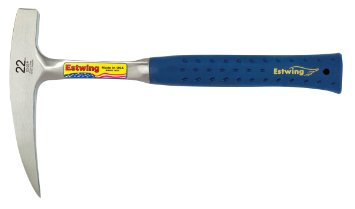 Estwing E3-22P 22 oz Rock Pick with Pointed Tip & Shock Reduction Grip