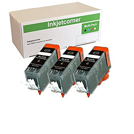 Inkjetcorner 3 Pack Large Black Compatible Ink Cartridge Replacement for PGI-220BK PGI-220 Pixma iP3600 iP4600 iP4700 MP560 MP620 MP640 MX860 MX870