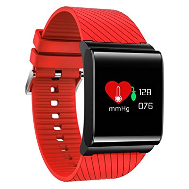Bluetooth Smartwatch, KKCITE Fitness Tracker Smart Band Bracelet with Heart Rate Blood Pressure Oxygen Monitor Pedometer, IP67 Waterproof Activity Tracker Wristband Watch for Andriod and IOS
