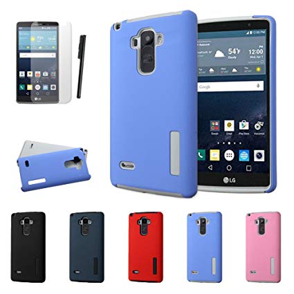 LG G Vista 2 Case, LG G Stylo Case, JoJoGoldStar(TM) AST Hybrid, Slim Fit Heavy Duty Shockproof Plastic & Silicone TPU Hard Cover   Stylus and Screen Protector (Baby Blue / Grey)
