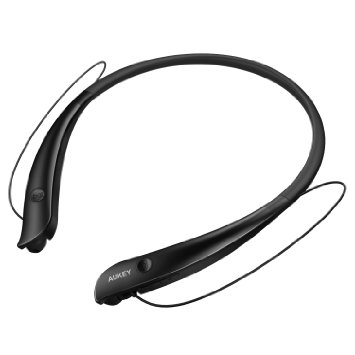 AUKEY Bluetooth Headphones Neckband Wireless in Ear Headsets with Microphone, 15 Hours Playtime, Sweatproof, for Smartphone and Tablet (EP-B20, Black)