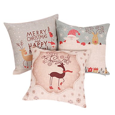 【Bailand】set of 3 Merry Christmas Series Decorative Pillow Cover