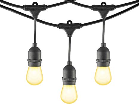 Mr Beams 11W Incandescent, S14 Bulb String Lights, 48 feet, Black