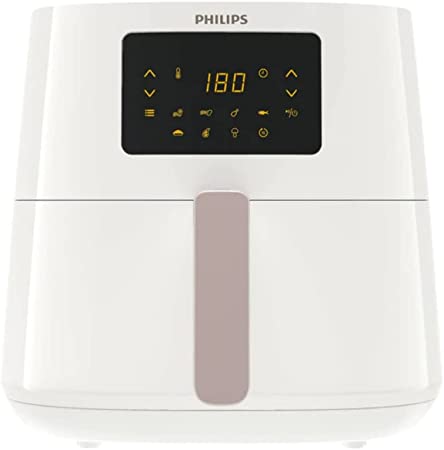 Philips Essential Airfryer with Rapid Air Technology, 1.2Kg, 6.2L, 2000 Watt, 5 portions, White, HD9270/21, Black