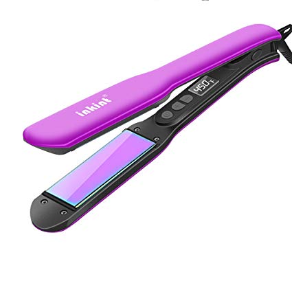 Professional Hair Straightener, Inkint Ceramic Tourmaline Ionic Flat Iron Styling Iron with LCD Display, Adjustable Temperature, Dual Voltage,Instant Heat Up,Heat Resistant Glove