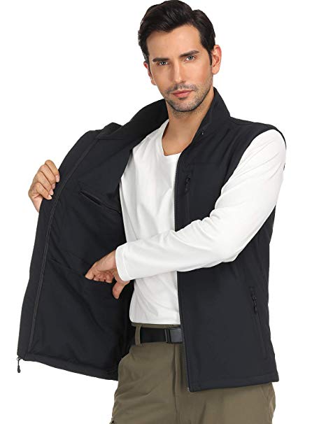 MIER Men's Softshell Vest for Outdoor, Travel, Casual, Work, Lightweight & Windproof