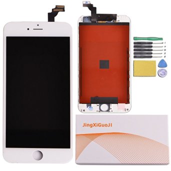 JingXiGuoJi® Replacement Digitizer and Touch Screen LCD Assembly with Tools for iPhone 6 plus 5.5" (White)