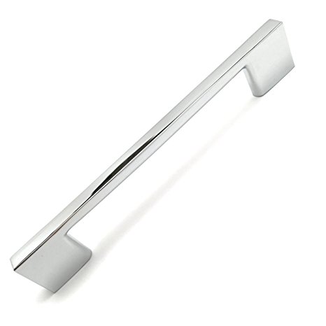 Southern Hills Polished Chrome Cabinet Handles, 6.3 Inches Total Length, 5 Inch Screw Spacing, Chrome Drawer Pulls, Pack of 5, Modern Cabinet Hardware, Chrome Cabinet Pulls SH3229-128-CHR-5