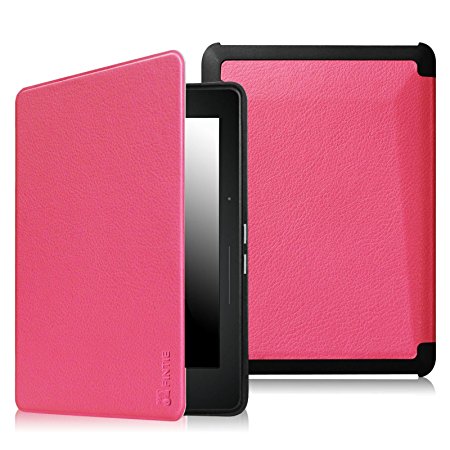 Fintie SmartShell Case for Kindle Voyage - [The Thinnest and Lightest] Protective PU Leather Cover with Auto Sleep/Wake for Amazon Kindle Voyage (2014), Magenta