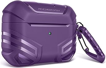 MOBOSI for AirPods Pro 2 Case 2022, Vanguard Armor Series Military AirPods Pro 2nd Generation Case for Men Women, Cool Hard Shell Shockproof Protective Cover with Keychain for AirPod Pro 2, Purple