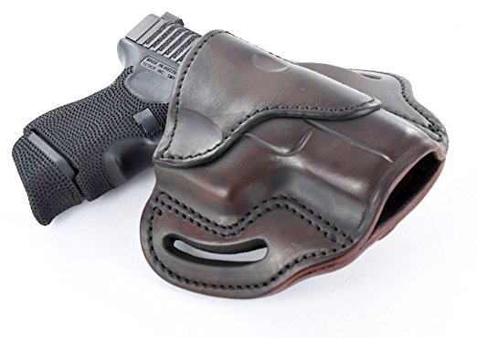 1791 Gunleather Glock 19 Holster - Right Hand OWB G19 Leather Holster for Belts - Fits Glock 19, 23, 26, 27, H&K VP40 and Springfield XDS -