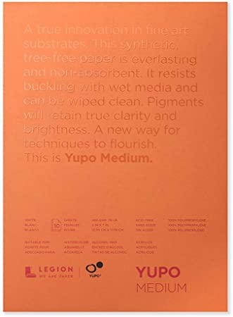 Legion Yupo Polypropylene Pad, 5 X 7 inches, Medium 74lb, 10 Sheets (L21-YUP197WH57)